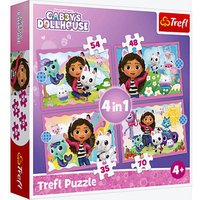 Trefl Gaby's Dollhouse 4 in 1 Puzzle, 1x 35 Teile, 1x 48 Teile, 1x 54 Teile, 1x 70 Teile von Trefl