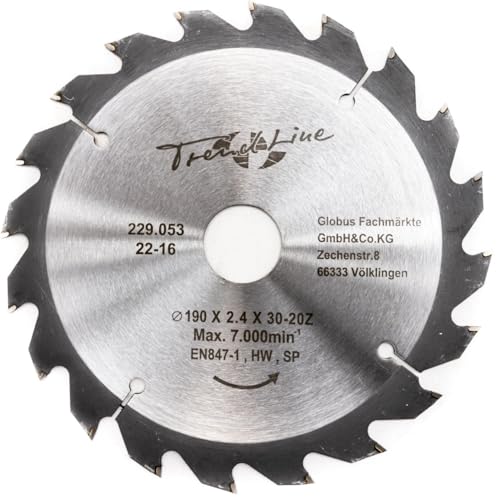 TrendLine HM-Kreissägeblatt Ø 190 mm Bohrung Ø 30 mm Kreissägeblätter von Trend Line