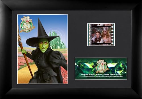 The Wizard of Oz 85th Anniversary – Wicked Witch of the West – FilmCells MiniCell Desktop-Präsentation mit 35 mm Filmclip und Staffelei-Ständer – Offiziell lizenziertes Film-Sammelstück von Trend Setters