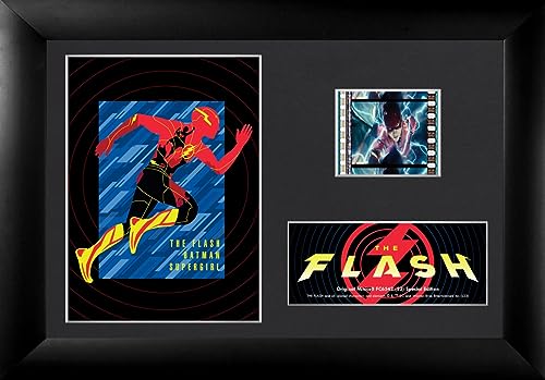 Trend Setters DC Comics – The Flash – Animiertes Trio – FilmCells MiniCell Desktop-Präsentation – mit 35 mm Filmclip mit Staffelei-Ständer – Offiziell lizenziertes Film-Sammelstück von Trend Setters