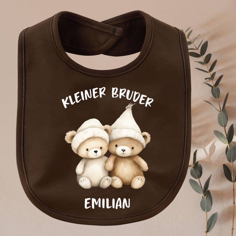 Baby Lätzchen, Viele Farben Erhältlich |Kleiner Bruder| Personalisierbar Mit Namen |Bärchen| Im Geschenkbeutel| Fun Babygeschenk Geburt-Taufe von TrendMama