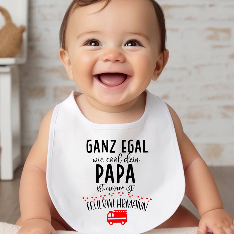 Baby Lätzchen - Viele Farben Erhältl. | Sprüche Ganz Egal Wie Cool Dein Papa Ist Meiner Feuerwehrmann|Babygeschenk-Geburt von TrendMama