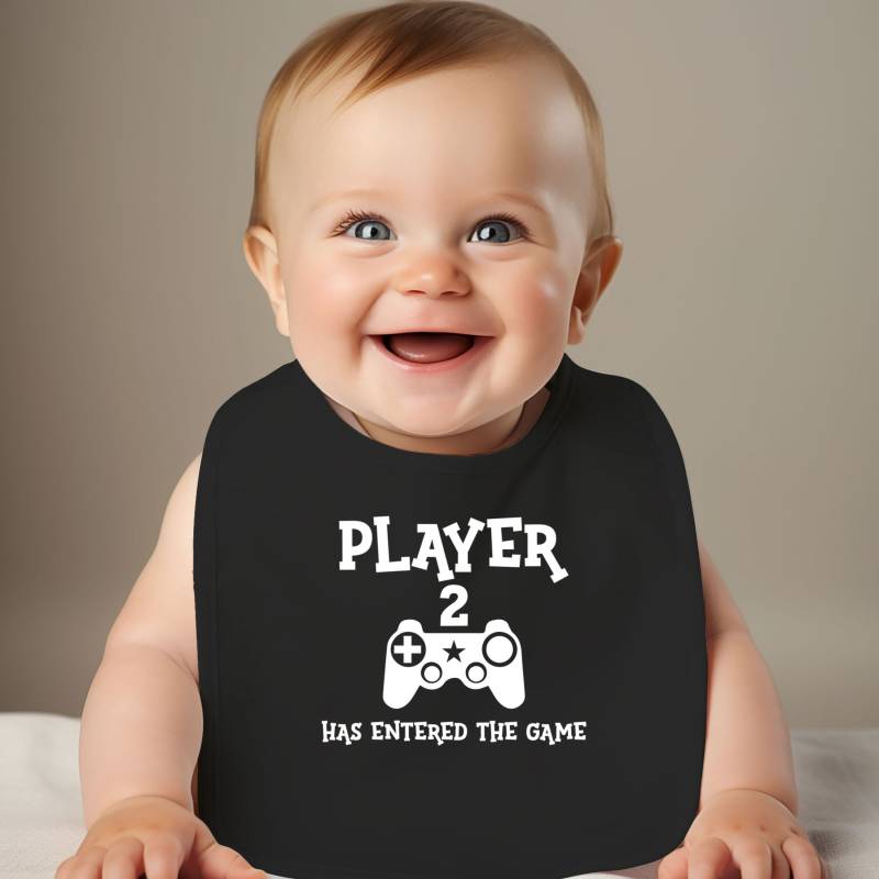 Baby Lätzchen - Viele Farben Erhältlich |Sprüche | Player Two Has Entered The Game Fun Babygeschenk- Geburt-Taufe-Handbedruckt von TrendMama