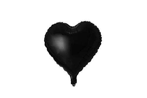 20x Folienballon Herz Ø 45cm Helium Luftballon Herzballon Folienballons für Hochzeit Geburtstag Jahrestag Geschenk (Schwarz) von Trendario