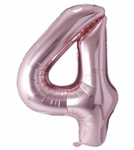 Folienballon Zahl 4 in Roségold von Trendario - XXL Riesenzahl 100cm Ballon - Helium Luftballons für Geburtstag, Partydeko, Hochzeit Folienballon Zahl 4 in Roségold von Trendario - XXL Riesenzahl 100cm Ballon - Helium Luftballons für Geburtstag, Partydeko, Hochzeit von Trendario