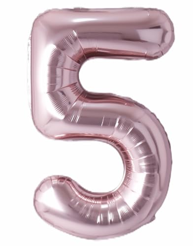 Folienballon Zahl 5 in Roségold von Trendario - XXL Riesenzahl 100cm Ballon - Helium Luftballons für Geburtstag, Partydeko, Hochzeit Folienballon Zahl 5 in Roségold von Trendario - XXL Riesenzahl 100cm Ballon - Helium Luftballons für Geburtstag, Partydeko, Hochzeit von Trendario