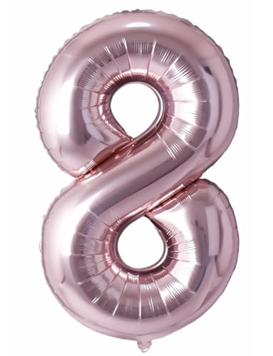 Folienballon Zahl 8 in Roségold von Trendario - XXL Riesenzahl 100cm Ballon - Helium Luftballons für Geburtstag, Partydeko, Hochzeit Folienballon Zahl 8 in Roségold von Trendario - XXL Riesenzahl 100cm Ballon - Helium Luftballons für Geburtstag, Partydeko, Hochzeit von Trendario