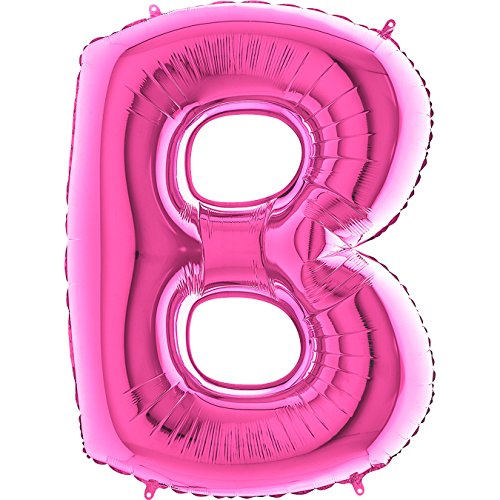 Trendario Ballon Buchstaben - XXL Riesenbuchstabe 100cm Folienballon - Helium Luftballons für Geburtstag, Taufe, Party Deko, Hochzeit (B, Pink) von Trendario