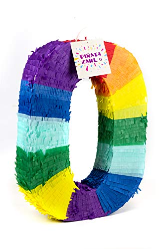 Trendario Pinata Zahl 0, Pinjatta zum Befüllen mit Süßigkeiten und Geschenken - Piñata für Kindergeburtstag Spiel, Geschenkidee, Party, Hochzeit von Trendario