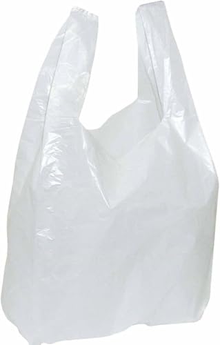 4000 Stück 300x180x550mm Hemdchentragetaschen Plastik-Beutel Tüten weiß Tragetasche geeignet für Lebensmittel von Trendsky