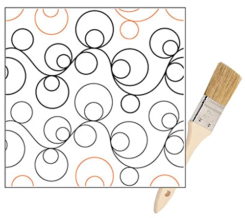 Pantographen für Longarm Quilting Paper Roll - Langarm Quiltmaschine Muster für Quilt-Herstellung | Blasen Quilten Pantographen Design | Set enthält lange Armmaschinenschienen und Schienen Wischbürste von Trendzeen