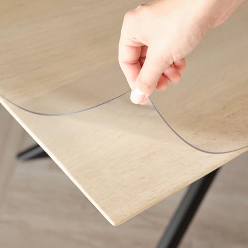 Trente Tischfolie 2mm dick - Tischschutz mit abgeschrägten Kanten - transparente Tischdecke Eckig - Schutztischdecke Größe wählbar - Schutzfolie Abwaschbar - 100x110 cm von Trente