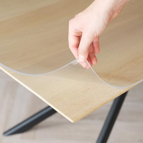 Trente Tischfolie 3mm dick - Tischschutz mit abgeschrägten Kanten - transparente Tischdecke Eckig - Schutztischdecke Größe wählbar - Schutzfolie Abwaschbar - 100x140 von Trente