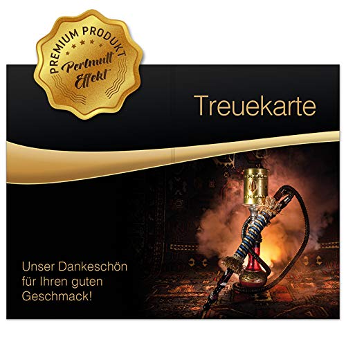 50x Treuekarte Bonuskarte "Shisha" Klappkarte Kundenkarte Premium Perlmutt von Treuekarten