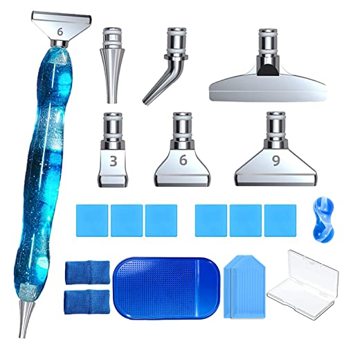 Diamond Painting Zubehör Stift, 20 Stück Diamond Painting Set, 6 Styles Metal Drill Pen Ersatzköpfe für 5D Diamond Painting Stifte, Diamond Painting Stift für Diamond Painting Tools & Zubehör von Trhillsbrad