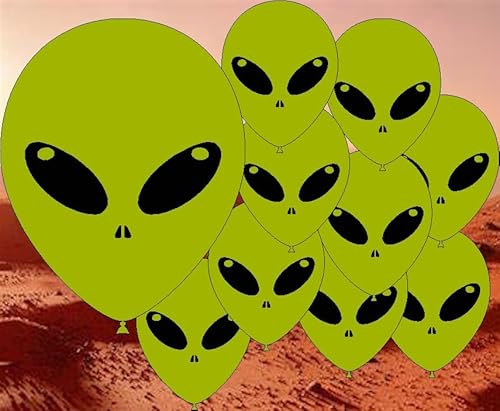 Alien Martian Latex Balloons 12 inch Premium Balloons Party Alien Themed Birthday Decorations - Suitable for Air or Helium (Limettengrün) von Tri Products