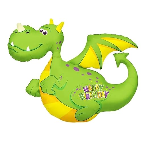 Happy Birthday Drachen Folienballon 91.4 cm Grüner Drache Party Dekoration Luft- oder Heliumkompatibel von Tri Products