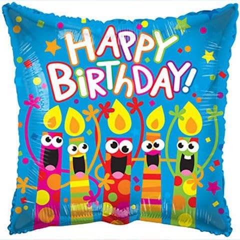 Happy Birthday Kerzen 45,7 cm quadratisch Folienballon Party Dekoration, geeignet für Helium oder Luft von Tri Products