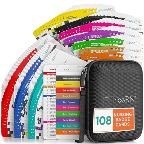 2019 PocketGuru-Set von Tribe RN – 85 Referenzkarten für Krankenschwestern im Taschenformat – Bonus Krankenpflege-Spickzettel, perfektes Geschenk für Krankenschwestern oder Krankenpfleger – Studium von Tribe RN