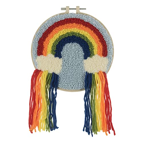 Trimits Punch-Needle-Set mit dickem Garn und Stickrahmen, 20 cm (8 Zoll) - Regenbogen von Trimits