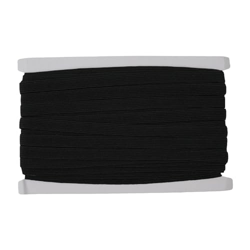 12 mm breites elastisches Band, in Schwarz und Weiß von Trimming Shop, Textil, schwarz, 10 m von Trimming Shop