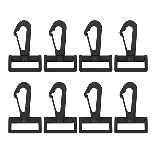 KAM 100 Stück Kunststoff Drehgelenk Karabinerverschluss Trigger Clips Rotary Buckle Haken für Rucksack, Gurtband, Schultertasche, Handtasche & Geldbörse, Haustierhalsband, 32 mm, Schwarz von Trimming Shop