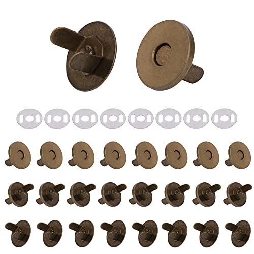 Magnetverschlüsse / Magnetknöpfe für Handtaschen, Taschen und zum Basteln, Magnetknöpfe, Gegenstücke und jeweils 2 Unterlegscheiben, Metall, 18 mm, metall, bronze, Set of 10 von Trimming Shop