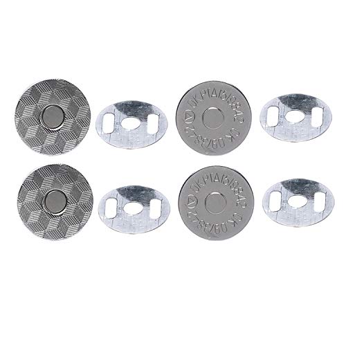 Trimming Shop Magnetverschluss Metall Druckknopfverschluss 2 Unterlegscheiben für DIY Kleidung, Handwerk, Geldbörsen, Ledermantel (14 mm, Silber, 2 Stück) von Trimming Shop