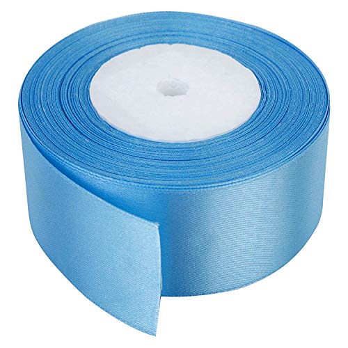 Trimmen Shop 40mm x 25 Meter Doppelseitige Satin-Polyester-Bandrollen für Stoff, DIY Art & Crafts, Schleifen, Geschenkverpackung, Hochzeitsdekorationen, Baby Blau von Trimming Shop