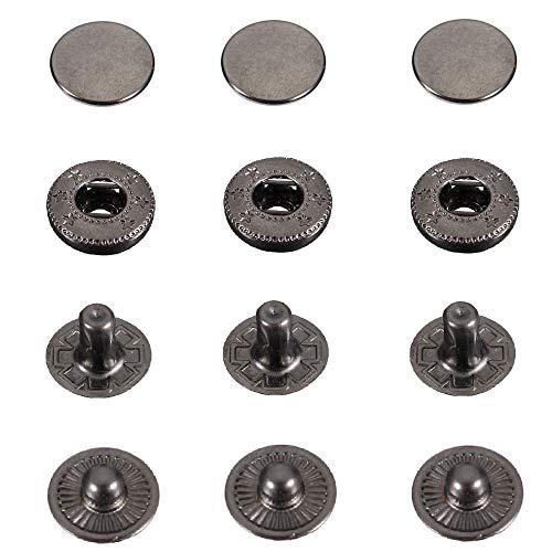 Trimming Shop 10 mm S-Federdruckknöpfe, 4-teilig, langlebig und leicht, Metall-Druckknöpfe für DIY-Lederhandwerk, Reparatur von Kleidung, Geldbörse, Gunmetal, 100 Stück von Trimming Shop