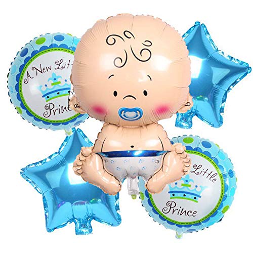 Trimming Shop 14 Zoll Blau Baby Shower Folienballon für Neugeborene Junge Baby Taufe Party Dekoration Feier von Trimming Shop