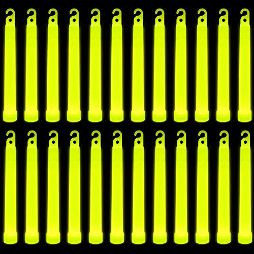 Trimming Shop 15,2 cm Knicklichter Lanyard Premium Ultra Bright Glow in the Dark Rod Mega Party 25 Stück (Gelb) für Silvester, Abschlussfeier, Camping von Trimming Shop