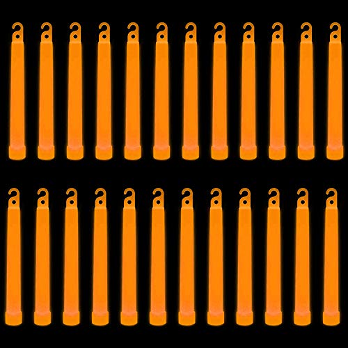 Trimming Shop 15,2 cm Leuchtstäbe Schlüsselband Premium Ultra Hell Glow in the Dark Rod Mega Party 25 Stück (Orange) für Silvester, Abschlussfeier, Camping von Trimming Shop