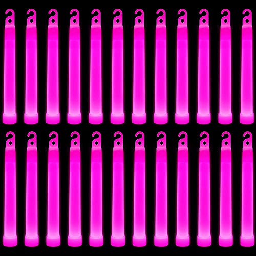 Trimming Shop 15,2 cm Leuchtstäbe Schlüsselband Premium Ultra Hell Glow in the Dark Rod Mega Party 25 Stück (Rosa) für Silvester, Abschlussfeier, Camping von Trimming Shop