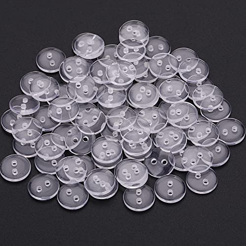 Trimming Shop 15 mm durchsichtige runde Kunststoffknöpfe - Packung mit 100 Knöpfen Trimming Shop 15 mm durchsichtige runde Kunststoffknöpfe - Packung mit 100 Knöpfen von Trimming Shop