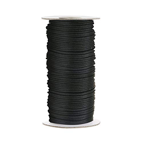 Trimming Shop 2,5mm breite elastische Schnur, glattes Finish stark und dehnbar, elastisches Band zum Nähen von Kleidung, DIY-Projekte, Bastelarbeiten, Schwarz, 150 Metres von Trimming Shop