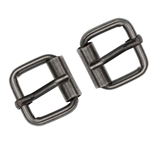 Trimming Shop 25mm Gunmetal Square Metallschnallen für Schuhe, Stiefel, Taschen & Accessoires, Lederhandwerk, Gurtband - strapazierfähig, leicht, 2er Pack von Trimming Shop