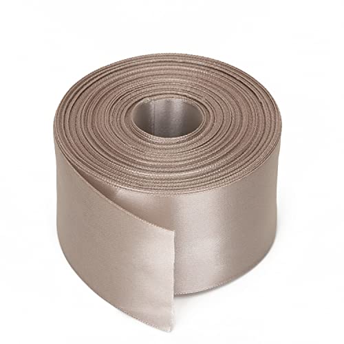 Trimming Shop 40mm x 25 Metres Doppelseitiges Band, Satinband für Geschenkverpackungen, zum Basteln von Haarschleifen, Hochzeit, Basteln, Nähen, Weihnachtsdekoration, Gris Pardo von Trimming Shop