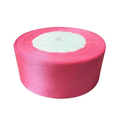 Trimming Shop 40mm x 25 Metres Doppelseitiges Band, Satinband für Geschenkverpackungen, zum Basteln von Haarschleifen, Hochzeit, Basteln, Nähen, Weihnachtsdekoration, Rosa rosa von Trimming Shop