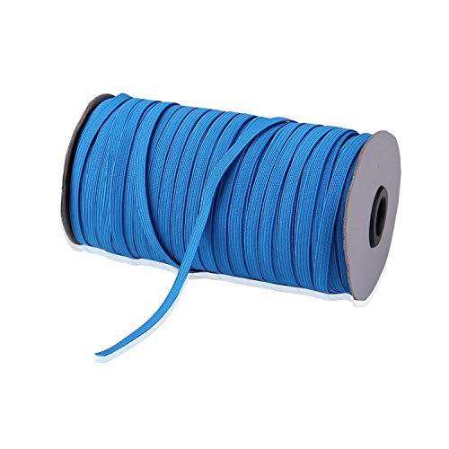 Trimming Shop 5 mm flache elastische Kordel Stretch Gummiband Schneiderbund Stirnbänder Elastische Schnur zum Nähen von Kleidung, DIY-Projekten, Stricken, Basteln, 100 Meter, Blau von Trimming Shop