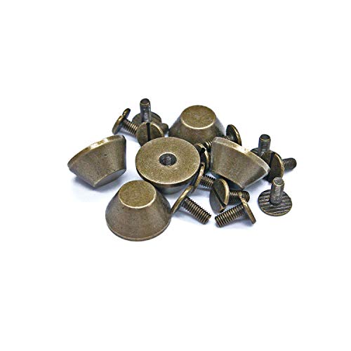 Trimming Shop 50 Punk Nieten Konische Pilz Top Eimer Spike Nieten für Jacken, Riemen, Beutel, Lederwaren, Kleidung, Basteln - 15mm X 7.5mm - Bronze von Trimming Shop