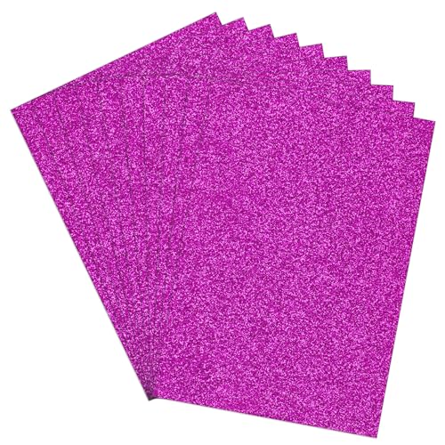 Trimming Shop Doppelseitiger A4-Glitzer-Karton, fusselfrei, 250 g/m², Hot Pink, Glitzer-Kartonbögen für Bastelprojekte, Kartenherstellung, Geschenkverpackung, Scrapbook-Dekoration, glitzerndes von Trimming Shop