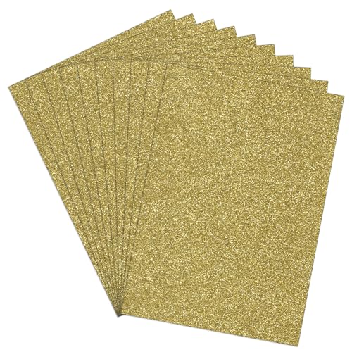 Trimming Shop Doppelseitiger A4-Glitzer-Karton, fusselfrei, 250 g/m², hellgoldener Glitzer-Karton, Blätter für Bastelprojekte, Kartenherstellung, Geschenkverpackung, Scrapbooking, Dekoration, von Trimming Shop