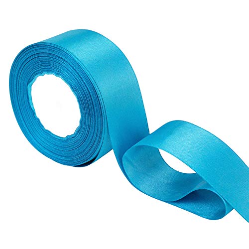 Trimming Shop Doppelseitiges Satinband aus Polyester, 25 mm x 25 Meter, für Stoff, Bastelarbeiten, Schleifen, Geschenkverpackungen, Hochzeitsdekorationen, Türkisblau von Trimming Shop