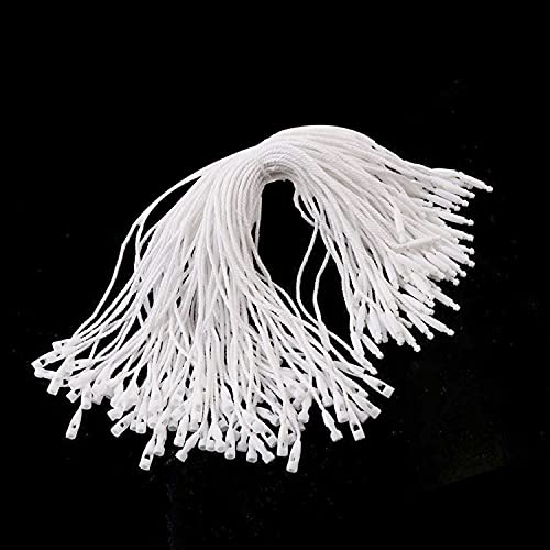 Trimming Shop Etikettband Schwarz oder Weiß, 17,8 cm, Nylonband für Etiketten – Schnappverschluss zum Anbringen von Sichterheitsetiketten und Schildchen 100pcs - White weiß von Trimming Shop