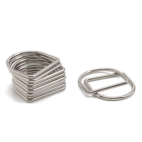 Trimming Shop Geschweißte D-Ringverschlüsse aus Metall, langlebige Schnallen für Hundehalsbänder, Gürtel, DIY-Projekte, Handtasche, Gurtband, Geldbörse, 25mm, Silber, 20 Stück von Trimming Shop