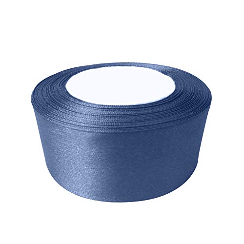 Trimming Shop Gr�nes Vollrollband � doppelseitig satiniert hell gef�rbt � 100% Polyester � f�r Geschenkverpackungen, Dekorieren - maschinenwaschbar, 40mm x 25 Metres, Navy Blau von Trimming Shop