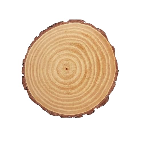 Trimming Shop Holzscheibe, 6–7 cm, 5 mm dicke Holzscheiben ohne Löcher, unlackierte natürliche Holzscheiben zum Basteln, Holzkreise mit Rinde für Hochzeitsdekorationen, Weihnachtsschmuck, 1 Stück von Trimming Shop