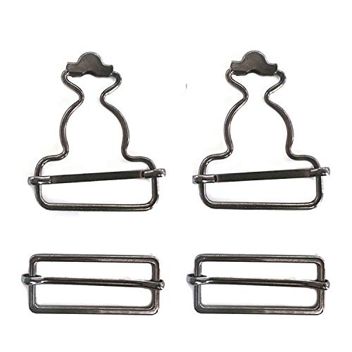 Trimming Shop Klammer Schnallen - Latzhose Clips mit Rechteckige Schnalle für Strapshalter und Riemen - Befestigungselemente für Overall und Kinderkittel Kleider - Rotguss, 40mm von Trimming Shop