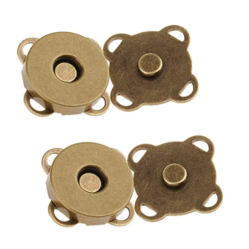 Trimming Shop Magnetische Druckknöpfe, Metallverschlüsse, Nähzubehör für DIY-Kleidung, Handwerk, Geldbörsen, Ledermantel, Jacke, Handtasche (14 mm, Bronze, 2 Stück) von Trimming Shop